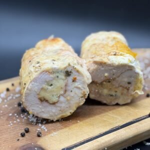 Arrollado de pollo roquefort